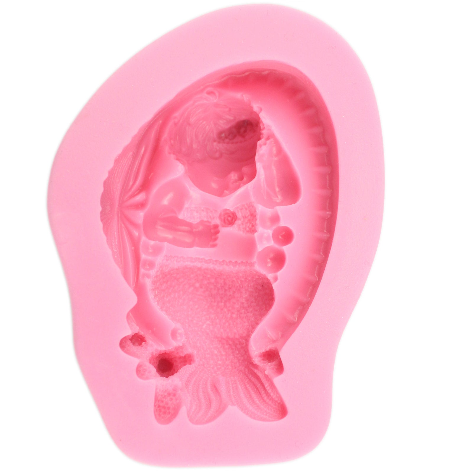 Stampo In Silicone A Conchiglia Con Sirenetta Che Dorme - Fai Da Te Per Torte, Fondente, Sapone E Candy Bar - Include Guida E Colorante Alimentare