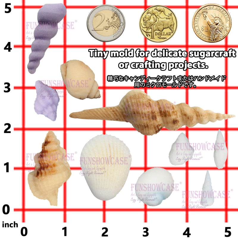 Sea Life Fondant Silicone Molds Assorted Seashells 10-cavity