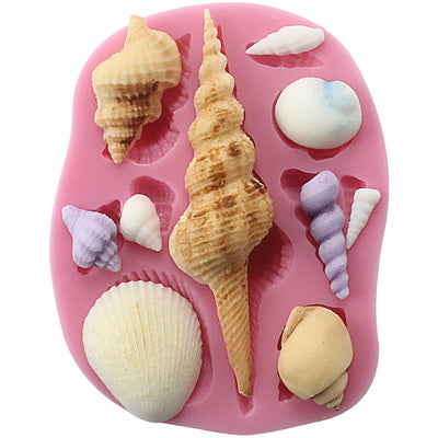 Sea Life Fondant Silicone Molds Assorted Seashells 10-cavity