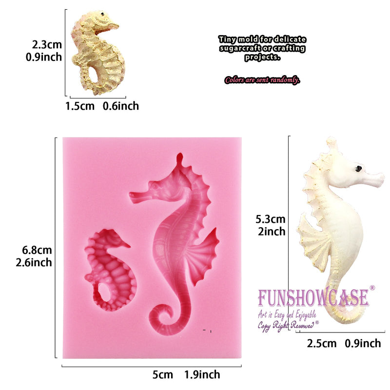 Sea Life Fondant Silicone Molds Sea Horse 0.9inch 2inch