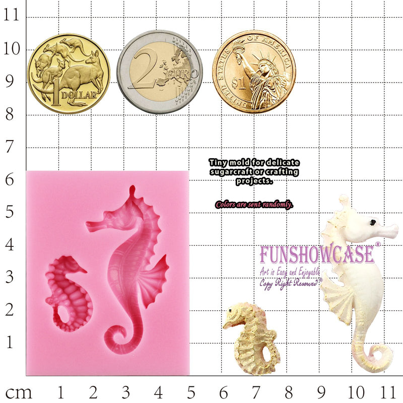 Sea Life Fondant Silicone Molds Sea Horse 0.9inch 2inch