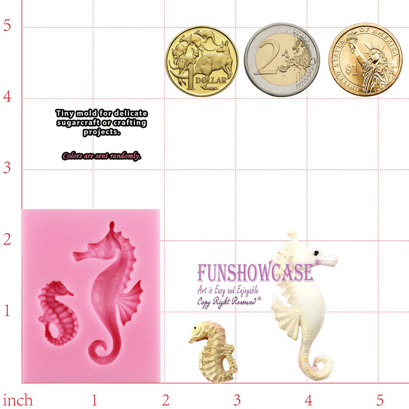 Sea Life Fondant Silicone Molds Sea Horse 0.9inch 2inch