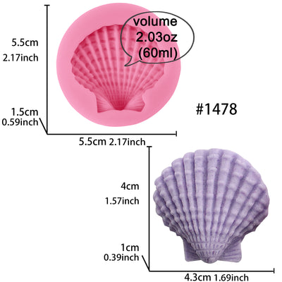 Scallop Shell Seashell Fondant Silicone Mold