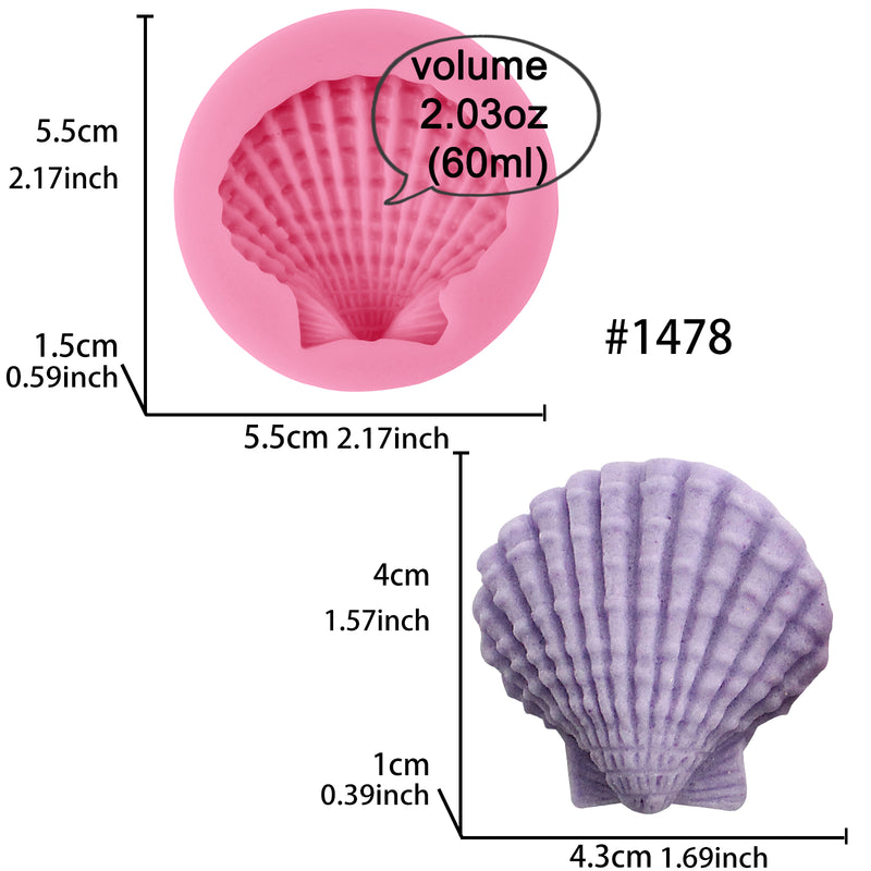 Scallop Shell Seashell Fondant Silicone Mold