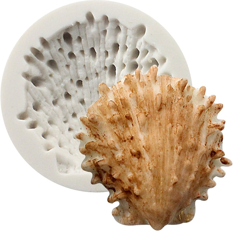 Spotted Scallop Shell Fondant Silicone Mold 6.3x6.3x1.8cm