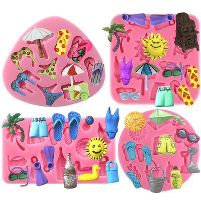 Summer Beach Holiday Silicone Molds 4-Count