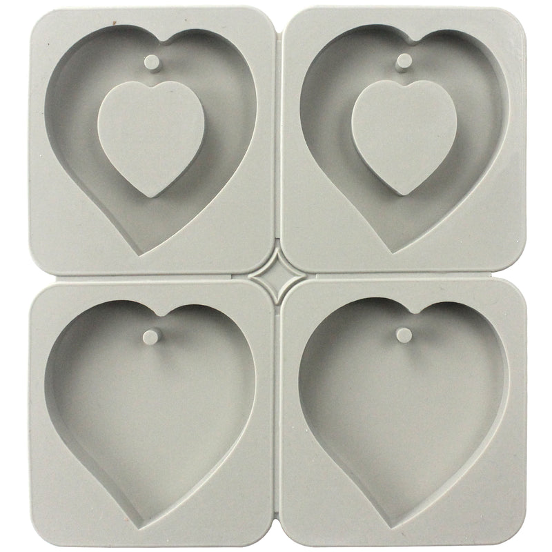 Heart Soap Making Silicone Mold with Hole