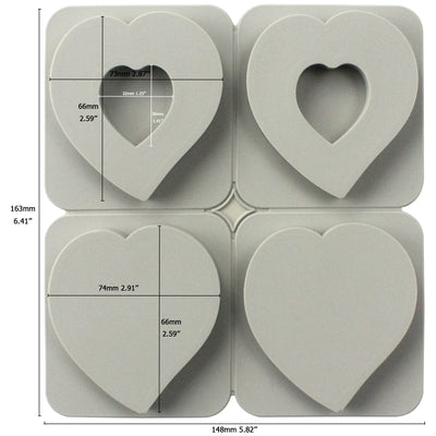 Heart Soap Making Silicone Mold with Hole