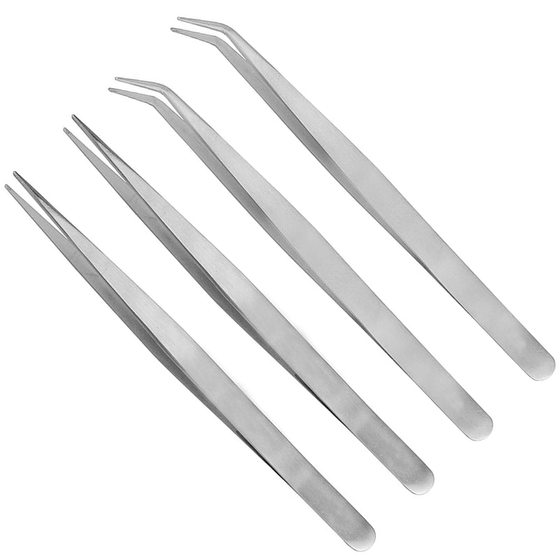 Straight and Curved Bent Tweezers for Resin Jewelry Casting 4-count