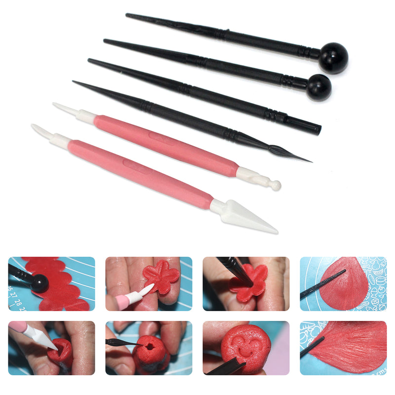Funshowcase Flower Fondant Gumpaste Making Modeling Veining Stylus Sculpting Tools
