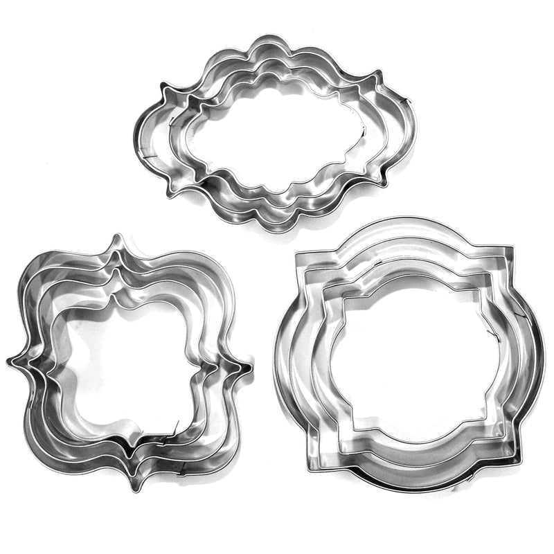 Plaque Cutters Cut-Outs Set 12-count for Fondant Icing Cookies
