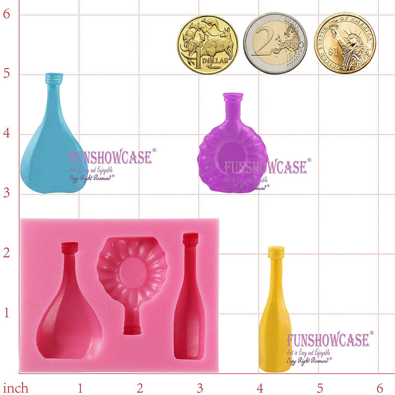 Mini Wine Bottles Fondant Silicone Mold