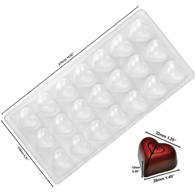 Heart Chocolate Plastic Mold Bite Size, 21 Cavity