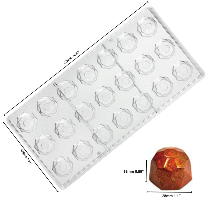 Geodesic Domes Chocolate Plastic Mold Bite Size, 21 Cavity