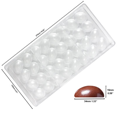 Oval Egg Chocolate Plastic Mold Bite Size, 32 Cavity