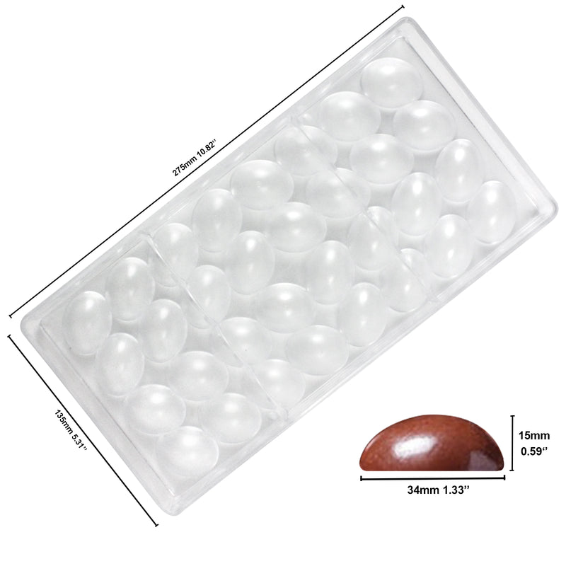 Oval Egg Chocolate Plastic Mold Bite Size, 32 Cavity