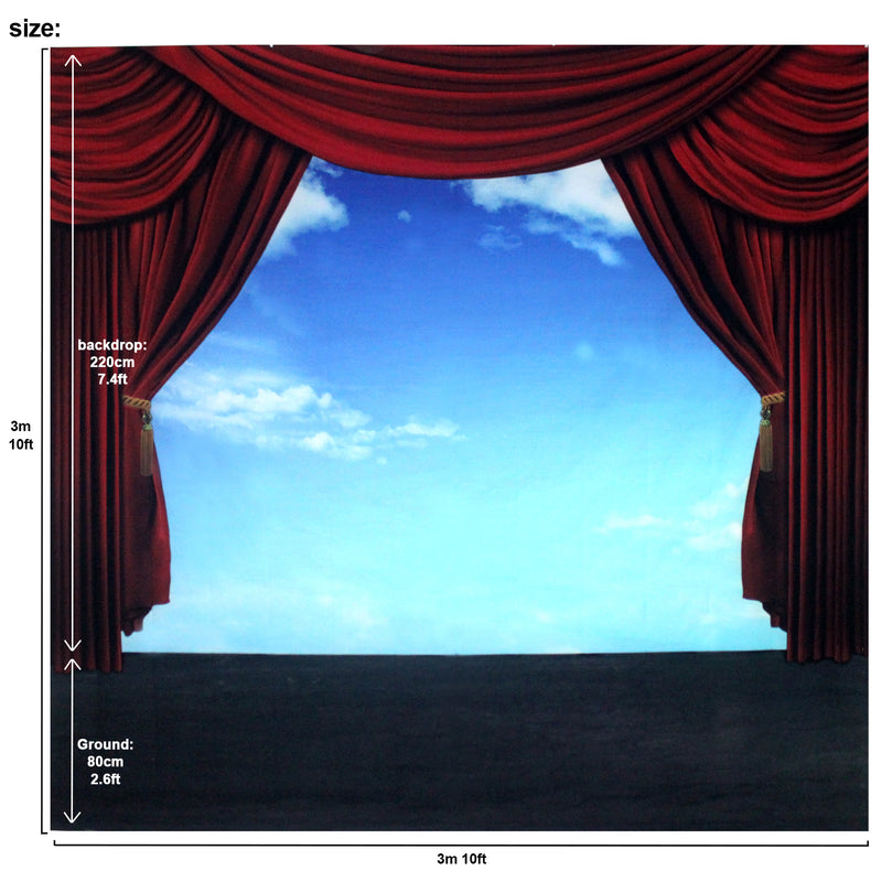Musical Setting Stage Sky Backdrop Large 10x10 feet