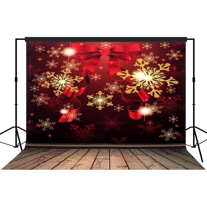 Christmas Snowflakes Red Stage Backdrop Large 10x10 feet