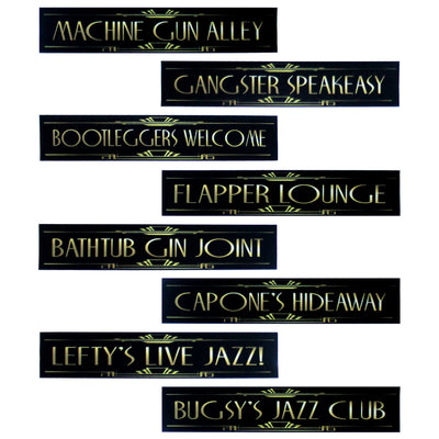 Roaring 20's Gatsby Grandeur Street Sign Cutouts 8-Pack