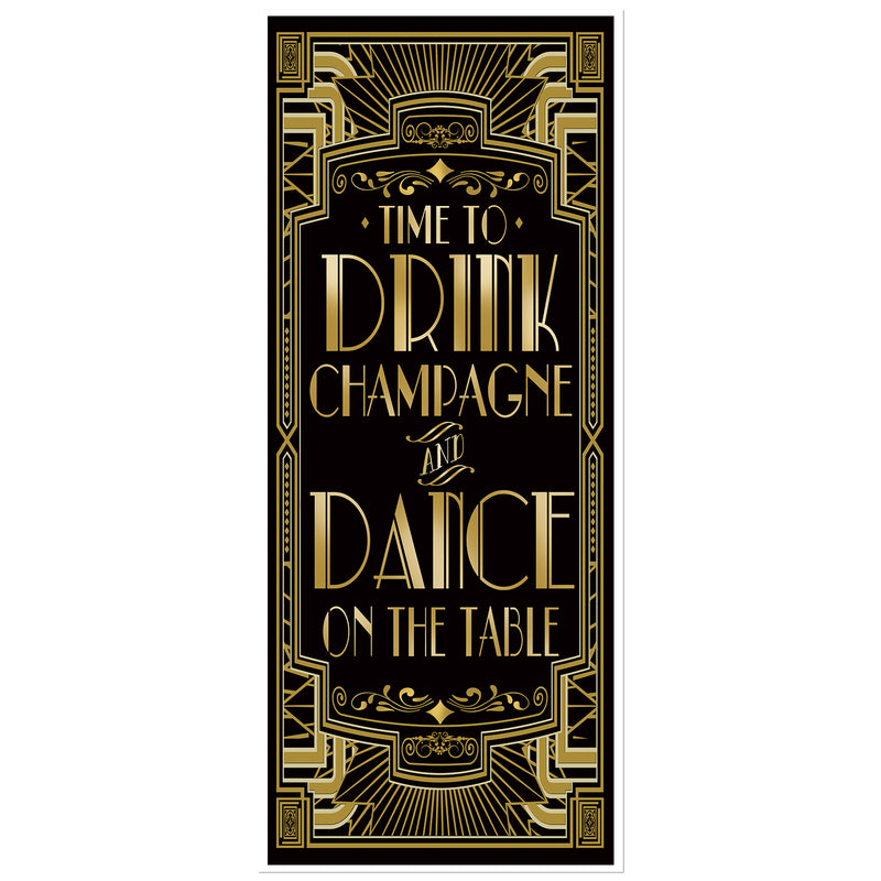 Roaring 20s Gatsby Door Cover|Time to Drink Champagne & Dance on the Table|72x30inch