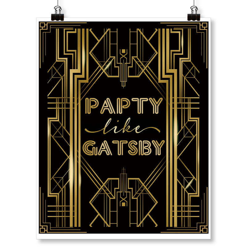 Roaring 20s Art Deco Poster| Party Like Gatsby|16x12inch A3