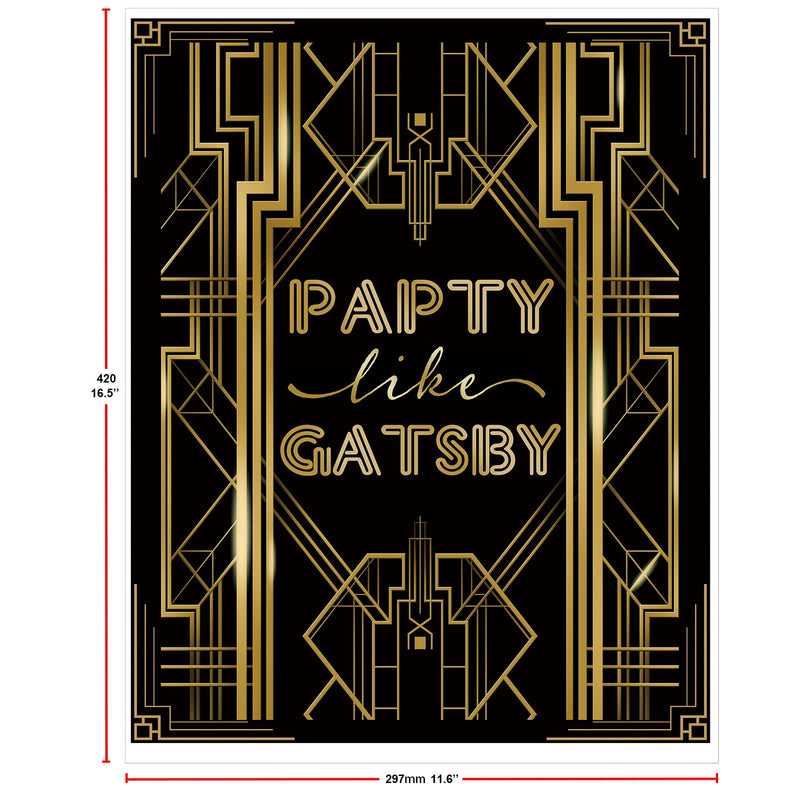 Roaring 20s Art Deco Poster| Party Like Gatsby|16x12inch A3