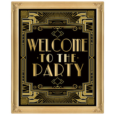Roaring 20s Art Deco Poster|Welcome to Party|16x12inch A3