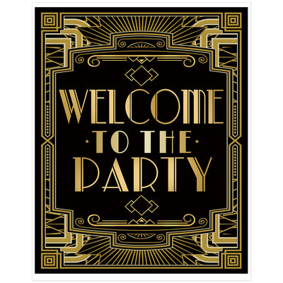 Roaring 20s Art Deco Poster|Welcome to Party|16x12inch A3