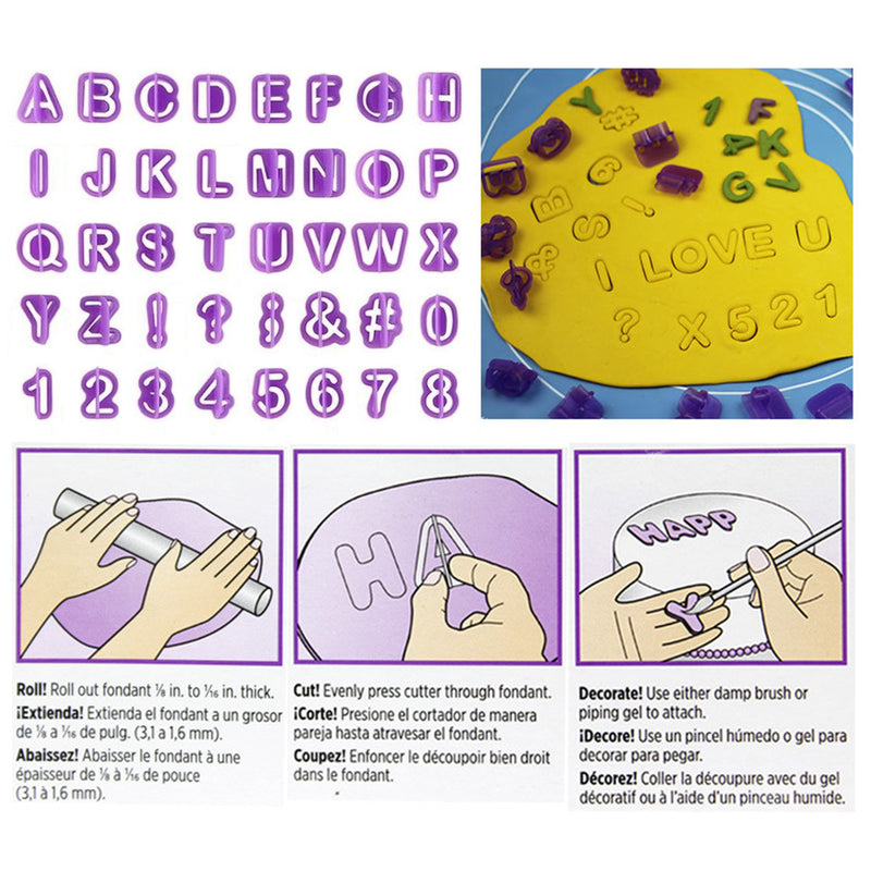 Fondant Cake Decorating Kit 102-count Cutters|Modeling Tools|Roller| Smoother|Alphabet
