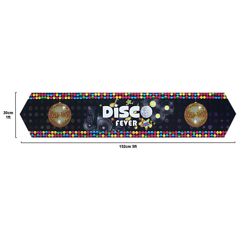 Disco Party Table Runner with Pointed Ends 60x12inch