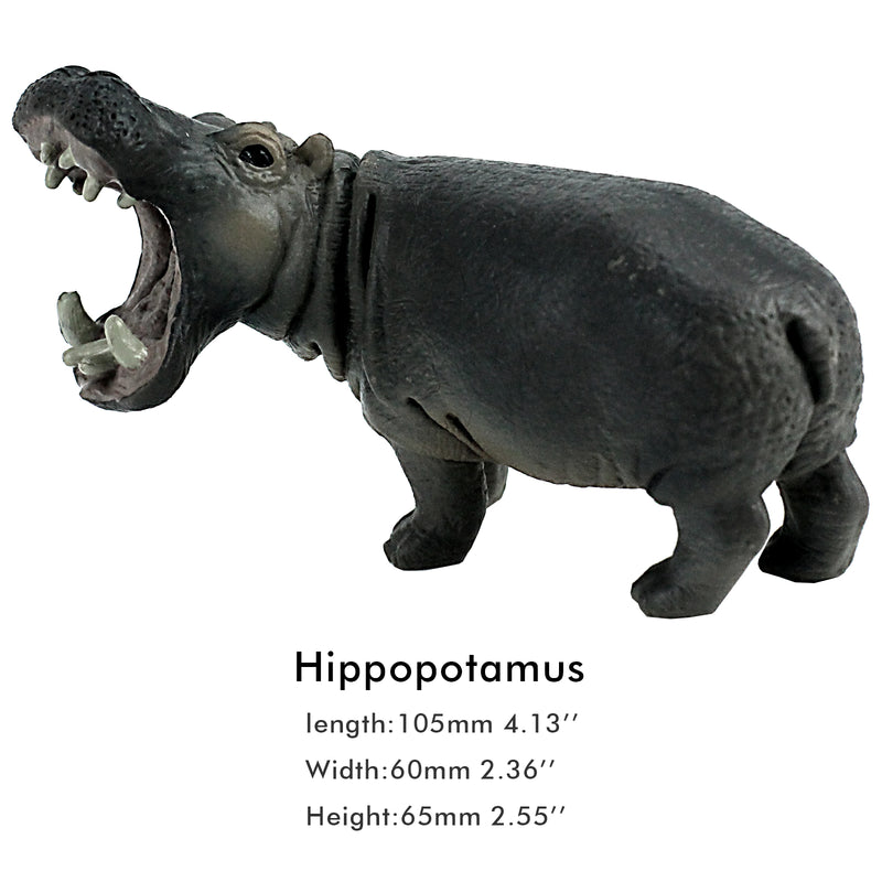 Roaring Hippopotamus Figure Height 2.7-inch