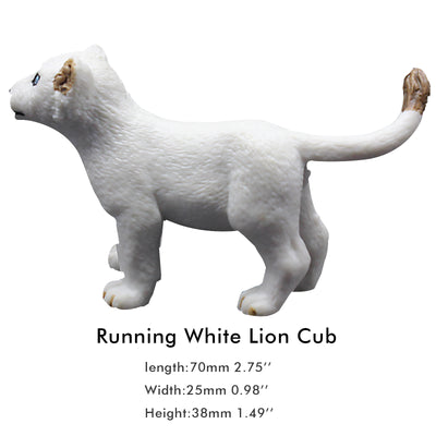 Running White Lion Cub Figure Height 1.6-inch