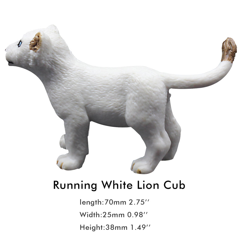 Running White Lion Cub Figure Height 1.6-inch