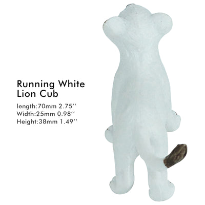 Running White Lion Cub Figure Height 1.6-inch