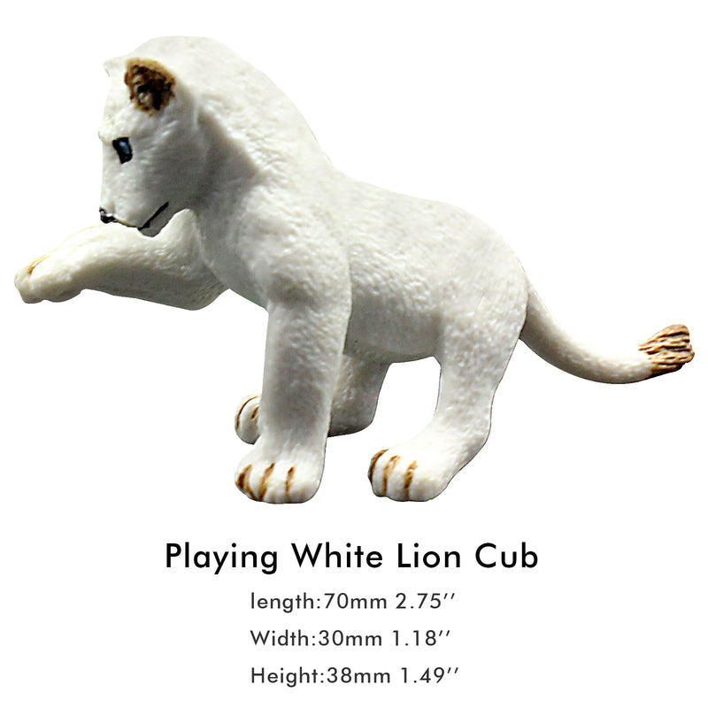 Playing White Lion Cub Figure Height 1.6-inch