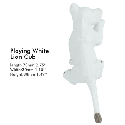 Playing White Lion Cub Figure Height 1.6-inch