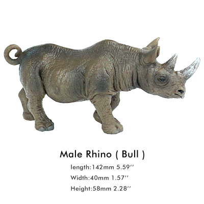 Male Rhino Bull Figure Height 2.4-inch