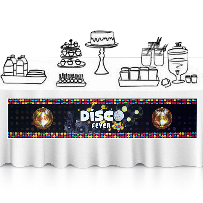 Disco Party Table Runner Rectangle 60x12inch