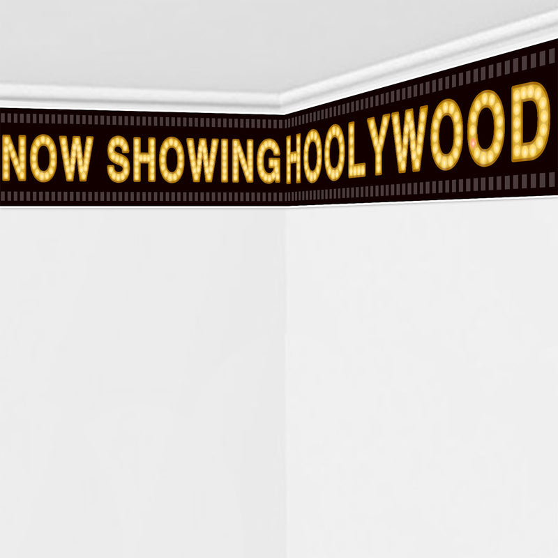 Now Showing Prepasted Filmstrip Movie Night Party Wall Mural 59.8x11.8inch