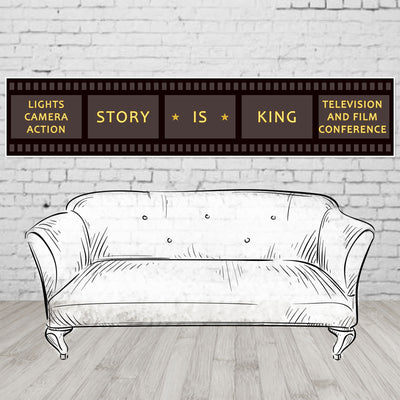 Story is King Prepasted Filmstrip Movie Night Party Wall Mural 59.8x11.8inch