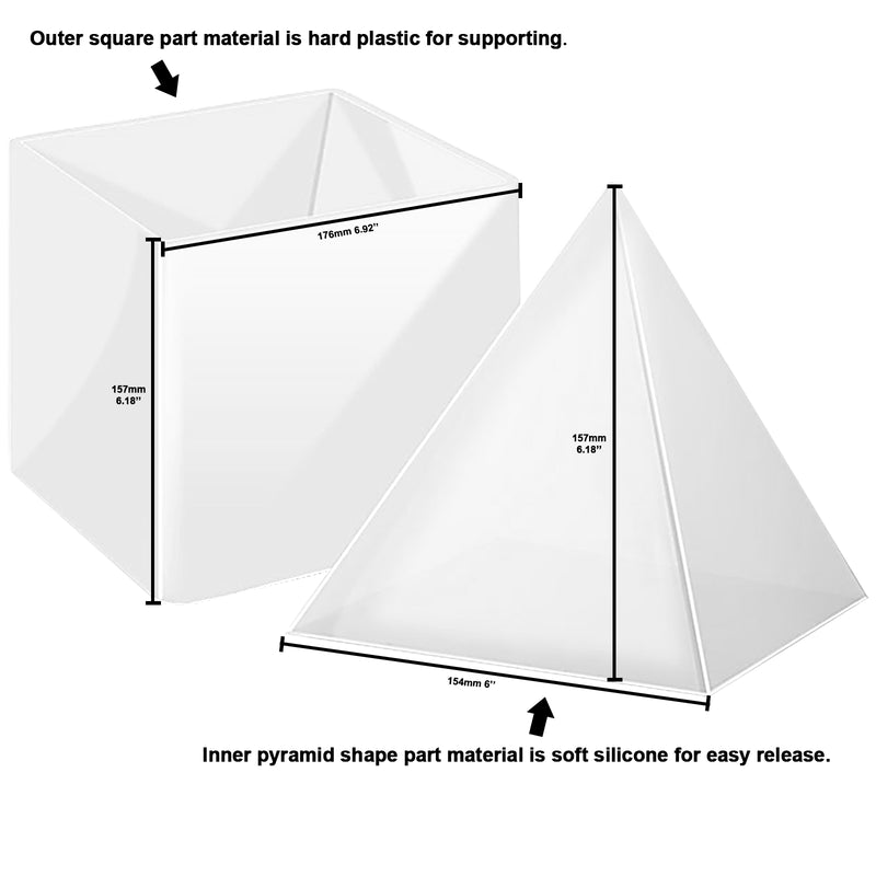 Pyramid Resin Epoxy Mold Extra Large 6x6inch