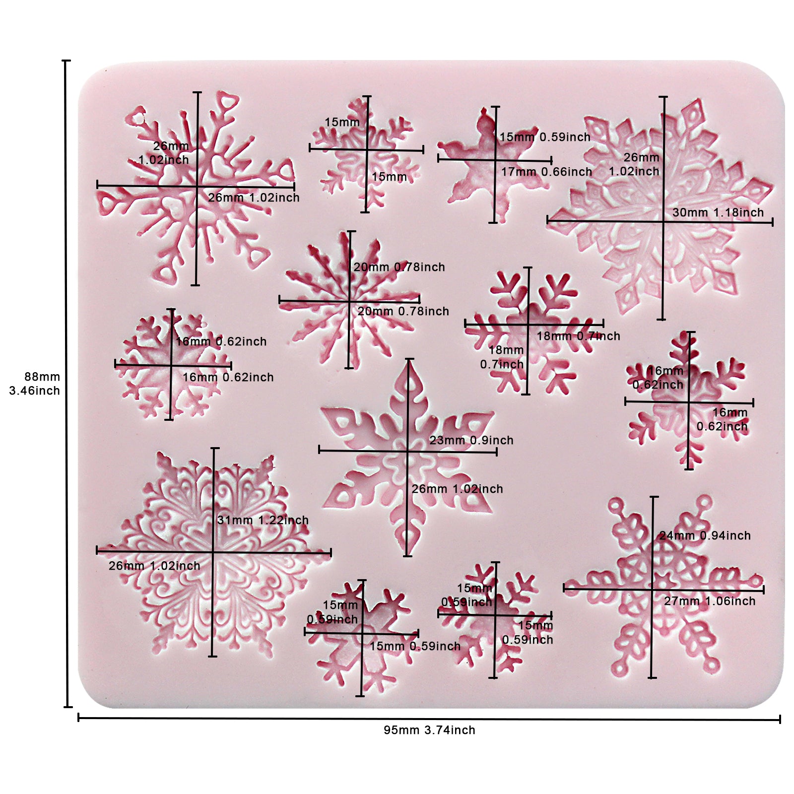 Funshowcase Mini Snowflake Lace Silicone Mold