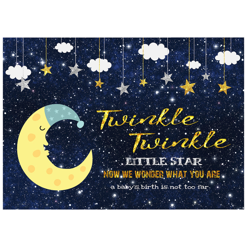 Twinkle Little Star Baby Shower Gender Reveal Backdrop 7x5 feet