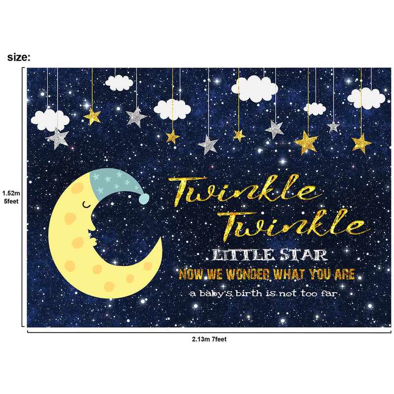 Twinkle Little Star Baby Shower Gender Reveal Backdrop 7x5 feet