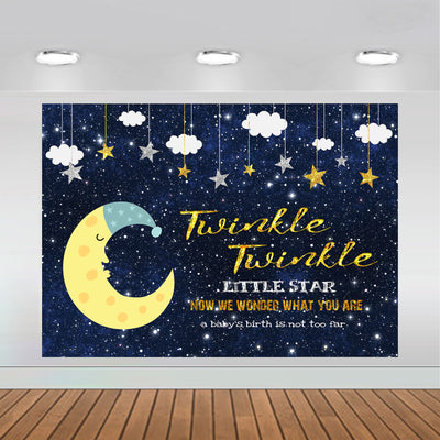 Twinkle Little Star Baby Shower Gender Reveal Backdrop 7x5 feet