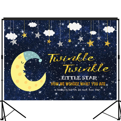 Twinkle Little Star Baby Shower Gender Reveal Backdrop 7x5 feet