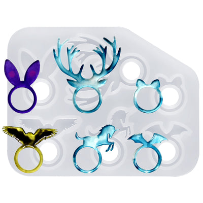 Kawaii Animal Stacking Ring Silicone Mold 16mm