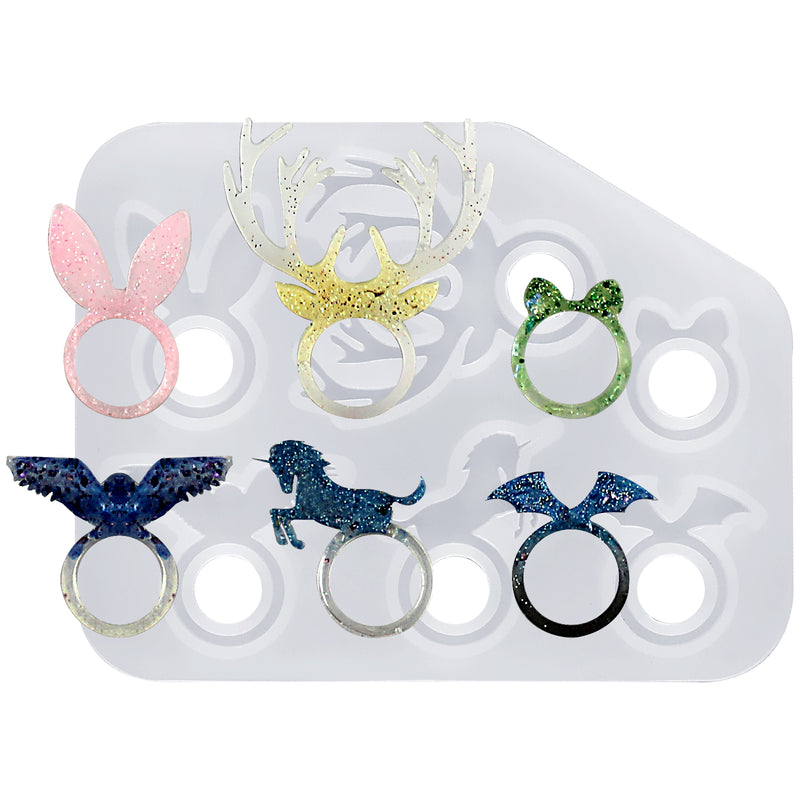 Kawaii Animal Stacking Ring Silicone Mold 18mm