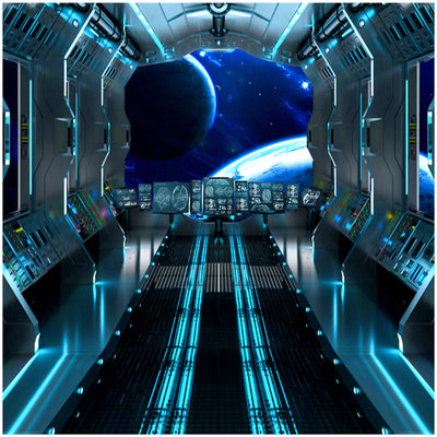 Futuristic Hallway Aboard Spaceship Backdrop Large 10x10 feet