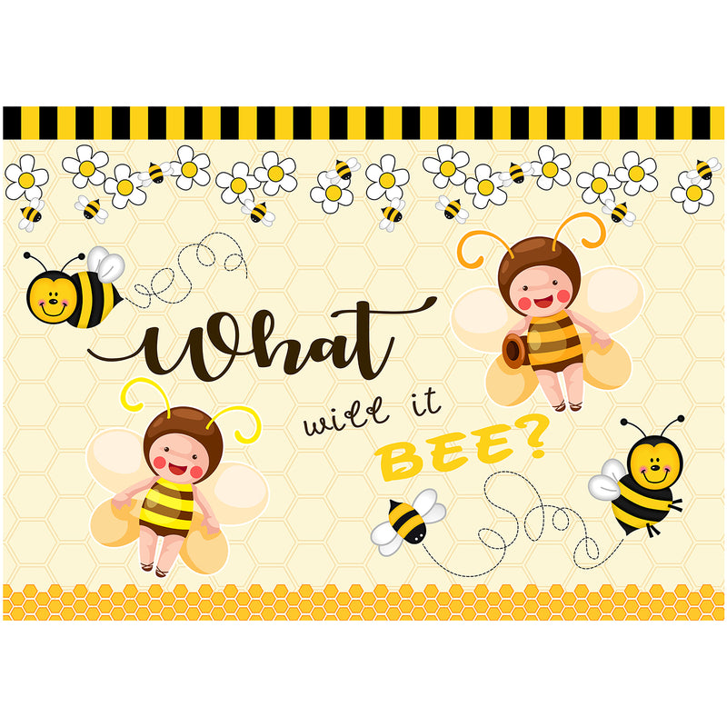 What will It Bee Backdrop Baby Shower|Gender Reveal 7x5 feet